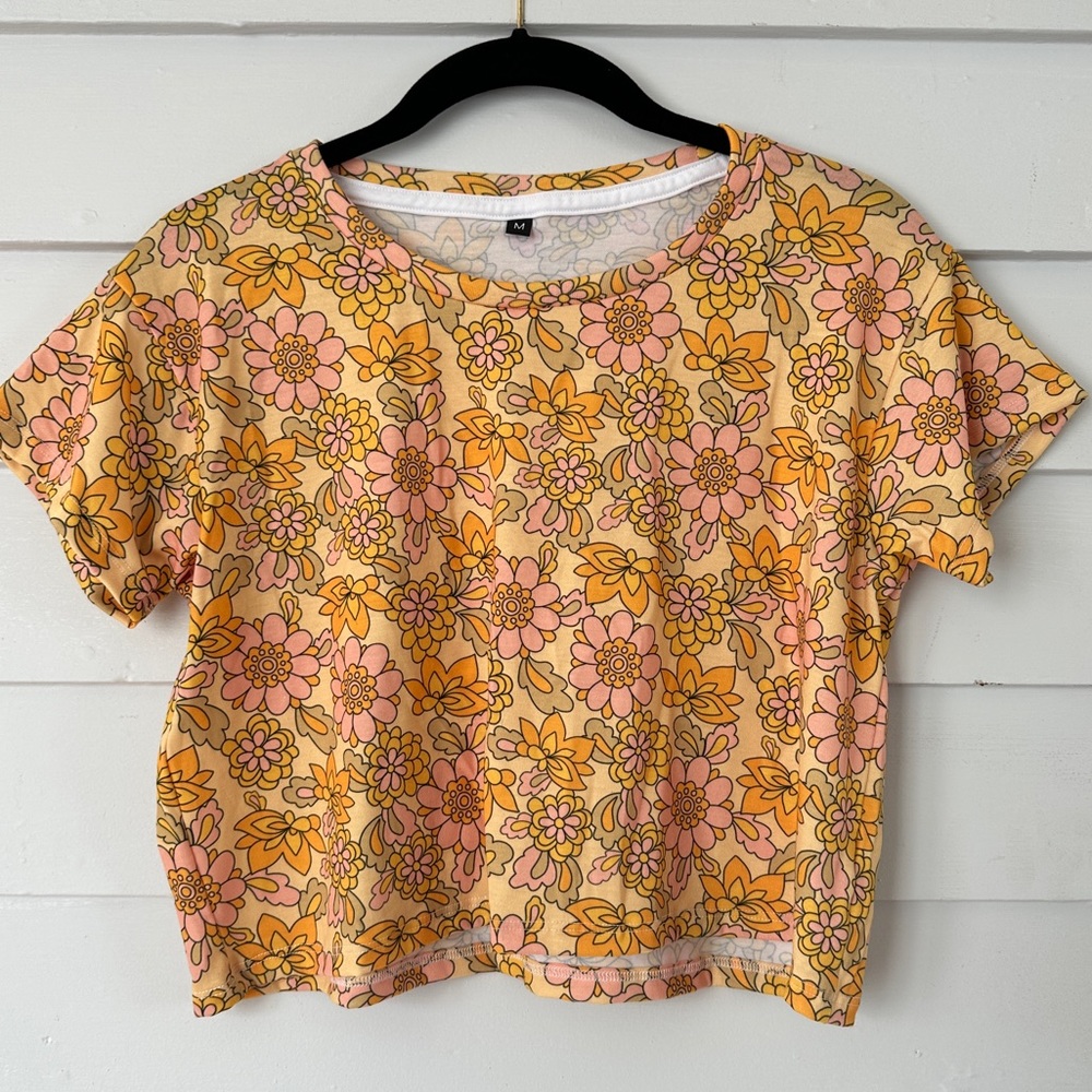 Groovy flower power crop top
